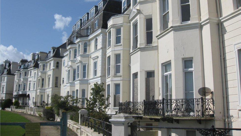 Boarded-up mansions in Folkestone