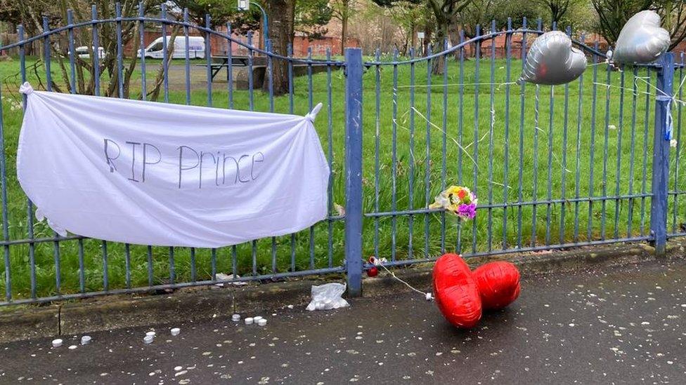 Tributes to Prince Walker at Millenium Park in Moss Side