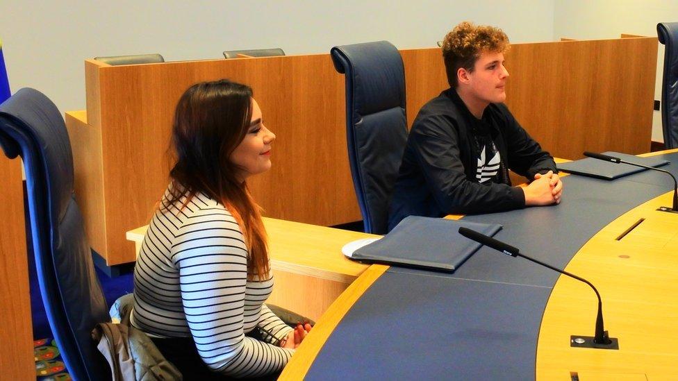 Students touring the Supreme Court