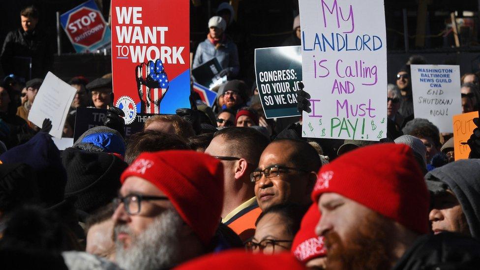 Government employees have been protesting against the shutdown