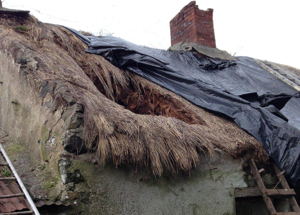 A storm blew part of the roof off Edward Quigley's bedroom in 2014