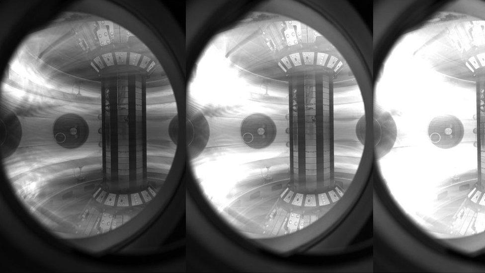 Plasma captured in a magnetic field