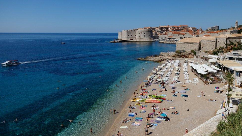 Traeth Banje yn Dubrovnik, Croatia