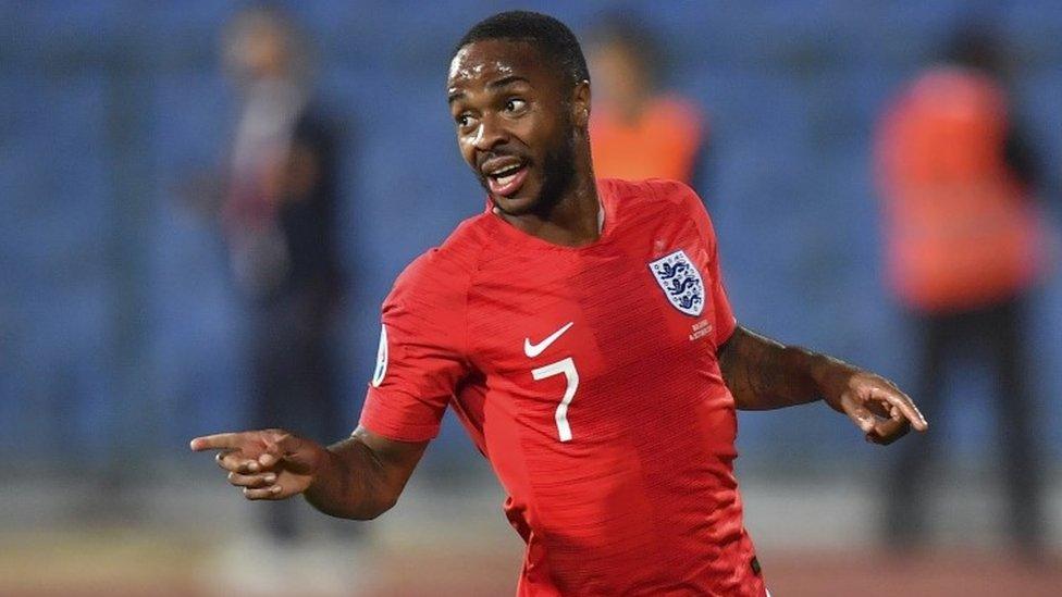 Raheem Sterling plays against Bulgaria