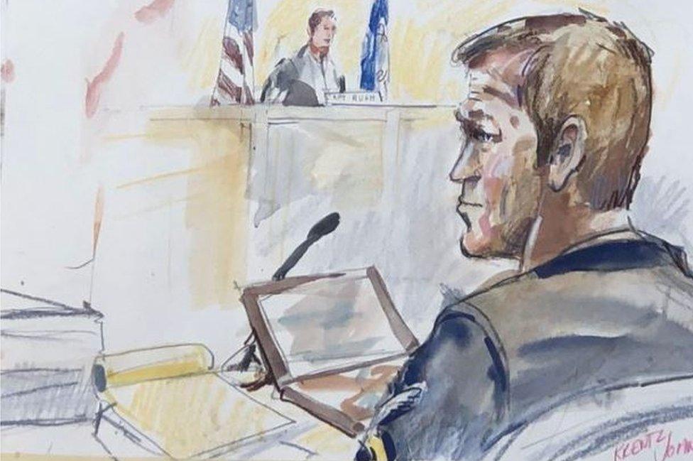 Chief Gallagher in a court sketch