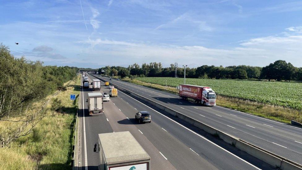 M6 between junctions 18 and 19