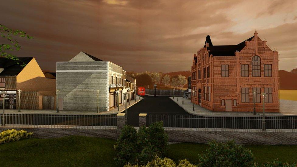 Plans for building of historic town