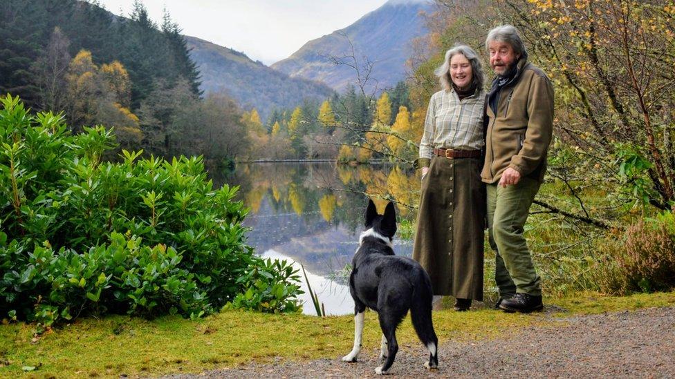 Dennis, his wife Linda and their Border Collie Corrie