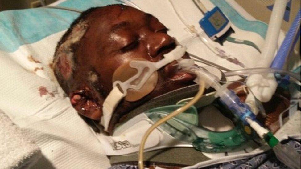 Dr Sebastian Kola-Bankole in hospital