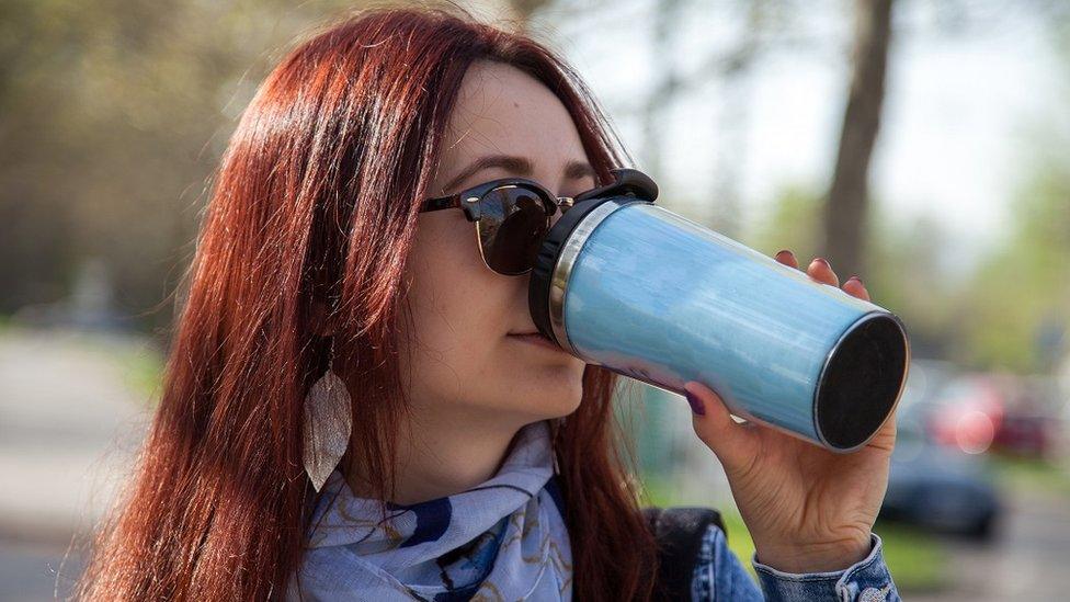 Stock image of reusable coffee cup