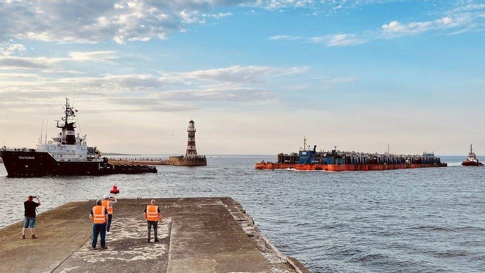 Barge arriving in the River Wear