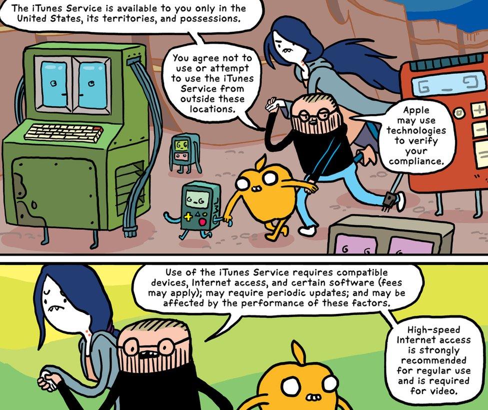 Panels drawn in the style of Adventure Time