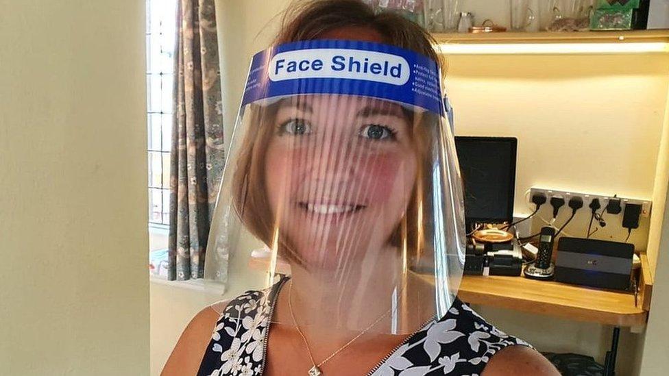 Suzanne in face shield