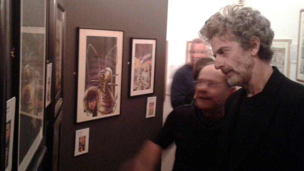 Peter Capaldi at the Doctor Who artwork exhibition