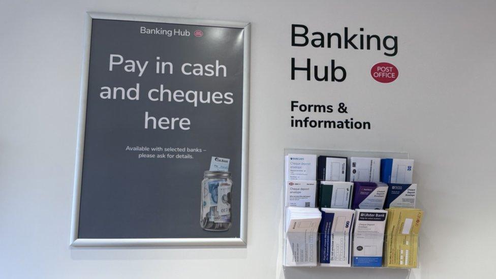 Banking hub cheque deposit envelope collection point