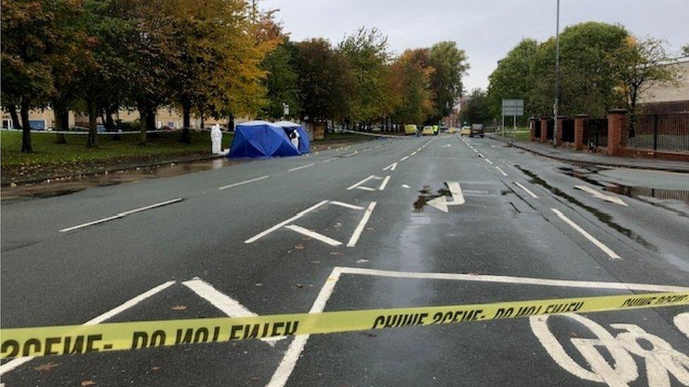 Crime scene on Moss Lane East