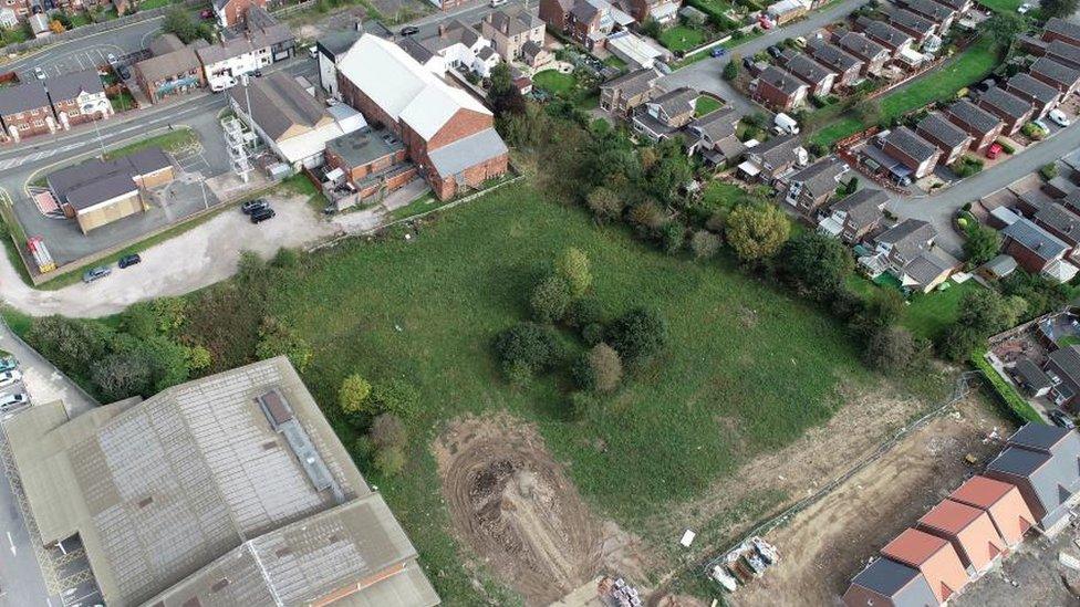 Site of proposed extra care housing complex in Buckley, Flintshire