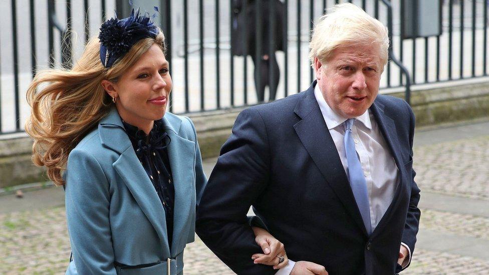 Prime Minister Boris Johnson and his fiancee Carrie Symonds attended the service