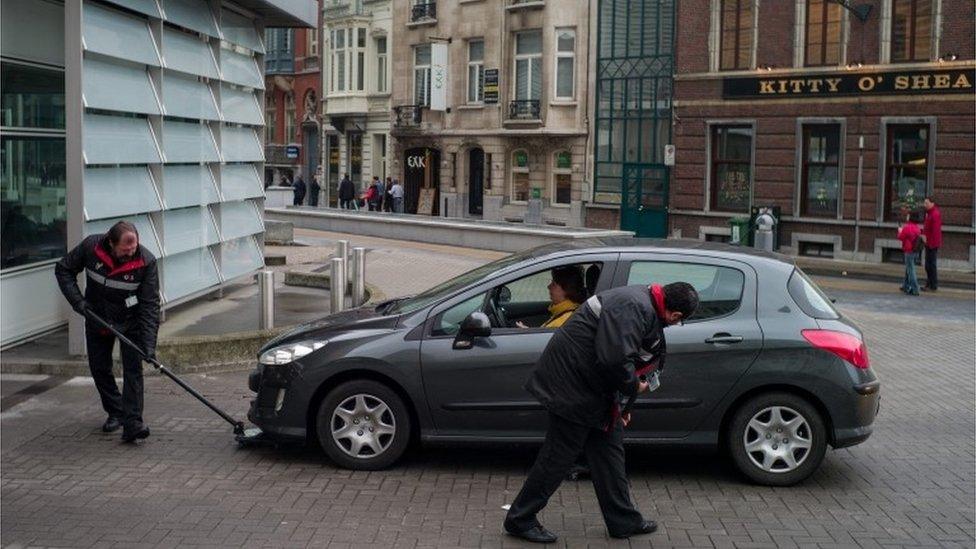 Security outside the European Commission building in Brussels, 23 March 2016