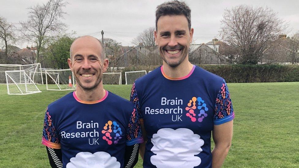 Ross McLeod (left) and Daniel Sharp (right) in their running kit