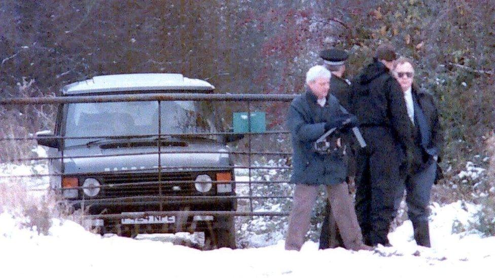 A Range Rover in the snow in Rettendon