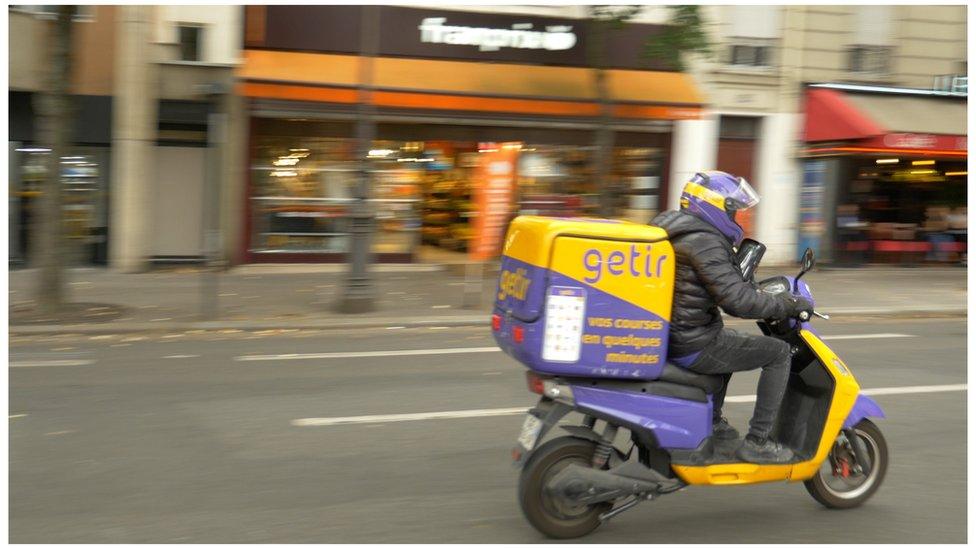 Getir deliverer on scooter