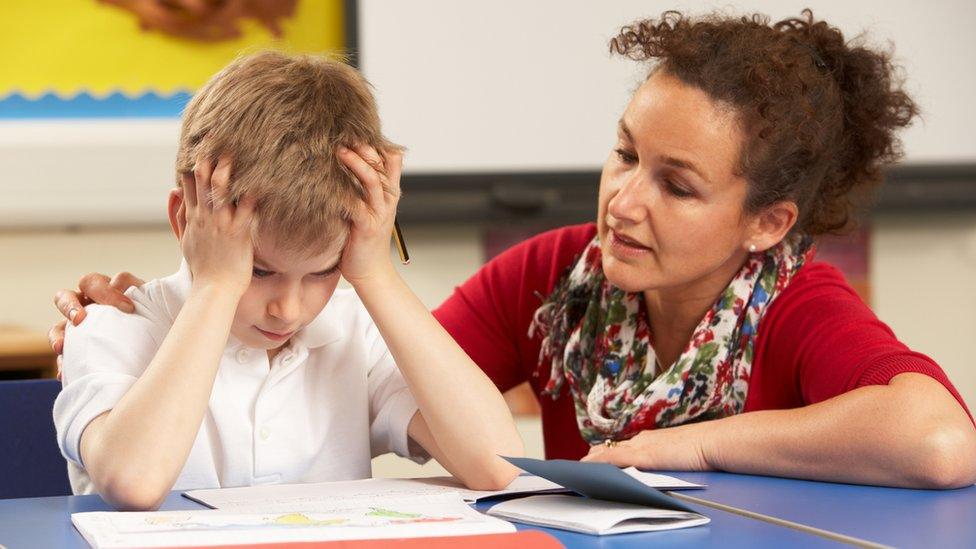 boy and teacher