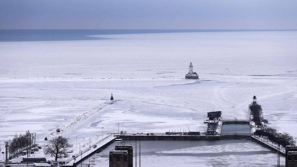 Lake Michigan frozen