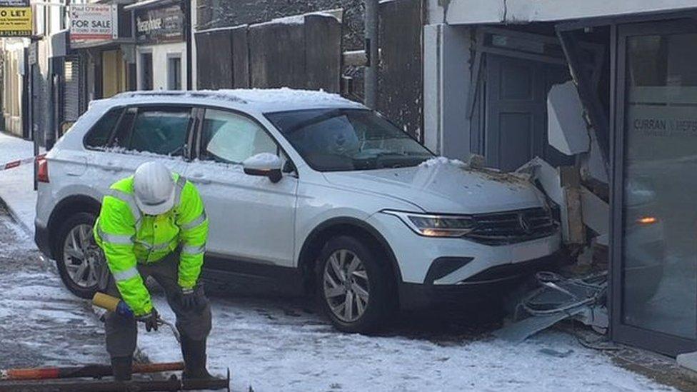 Car crashes into business in Derry Thursday 19 January 2023