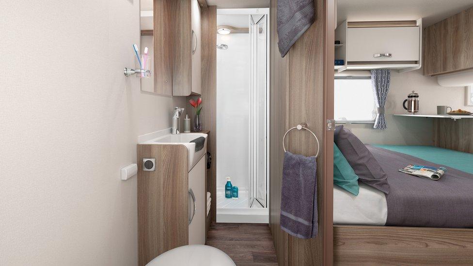 Bathroom in Swift Sprite caravan