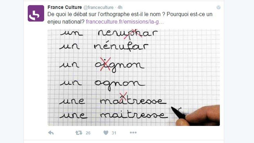 Tweet from @franceculture with handwritten words