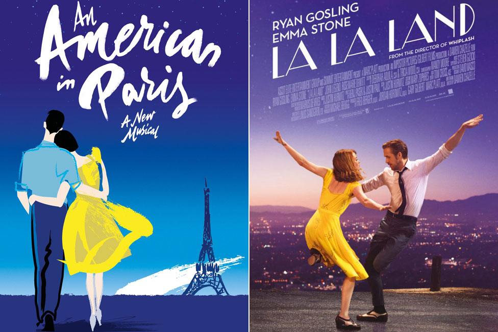 Posters for An American in Paris and La La Land