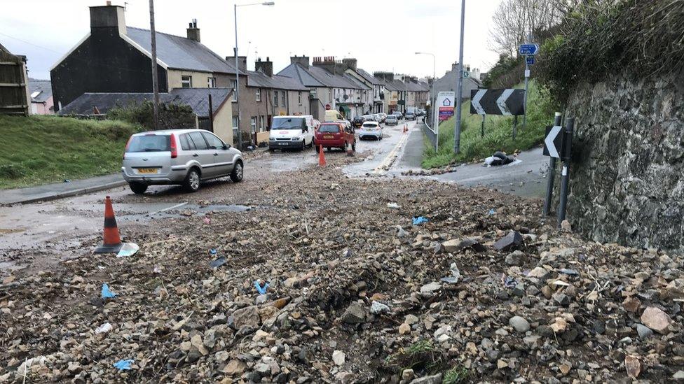 Landslip at Felinheli