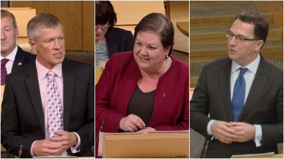 Willie Rennie, Jackie Baillie and Dean Lockhart