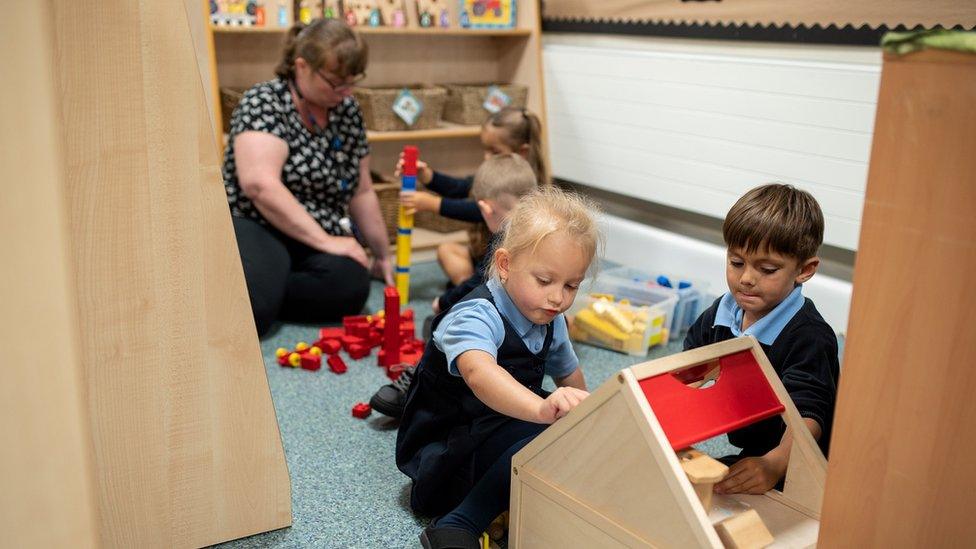 Young children playing