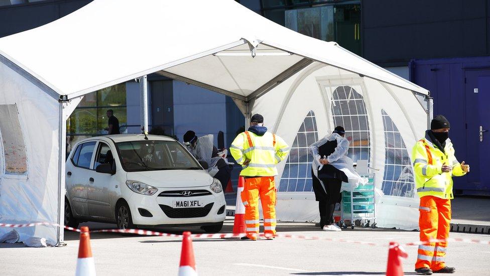 Drive through testing centre in Salford