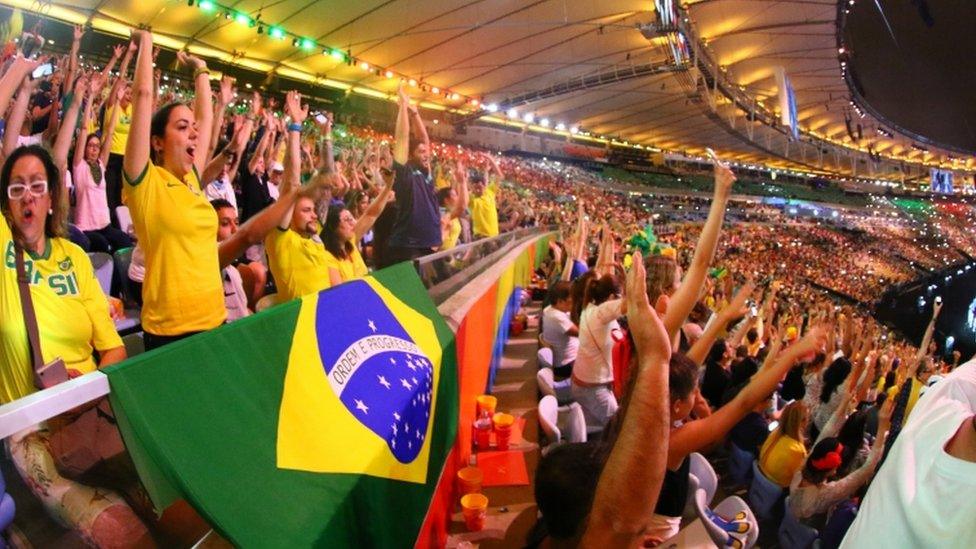 Opening ceremony at the Paralympics at the Maracana stadium