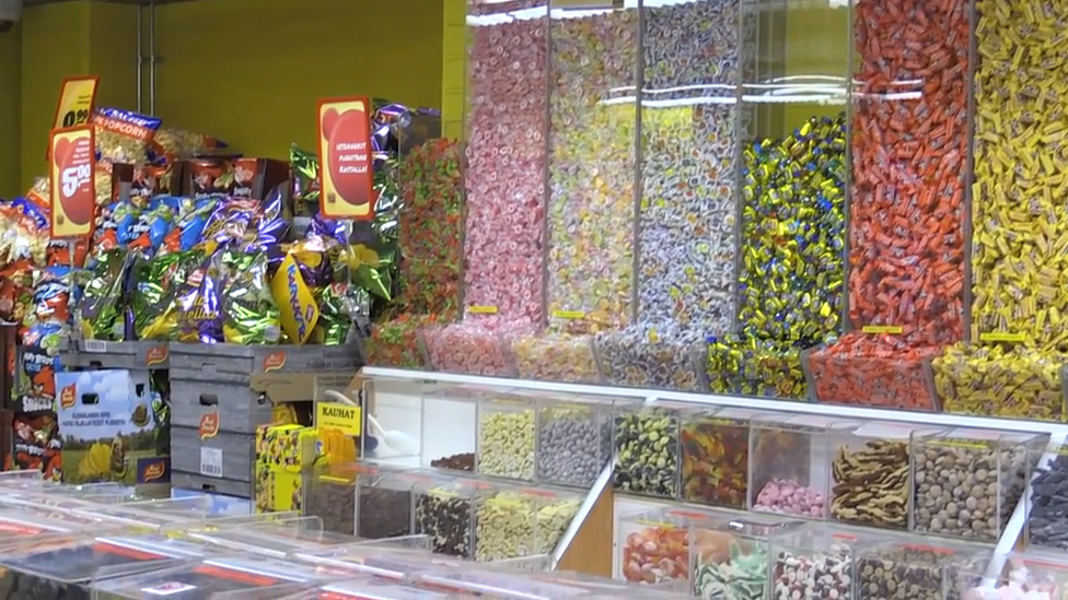 A Finnish pick-and-mix stand