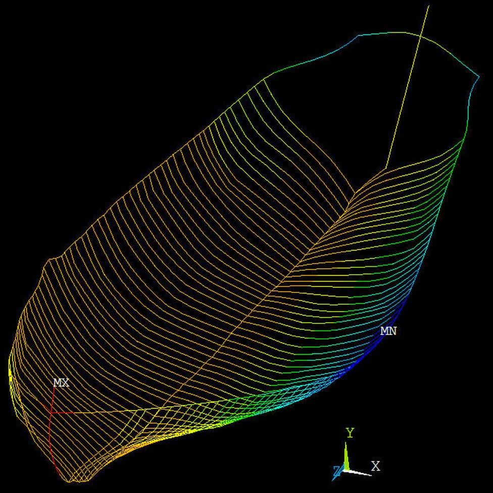 A computer generated image of the cradle that is due to hold the Newport Ship