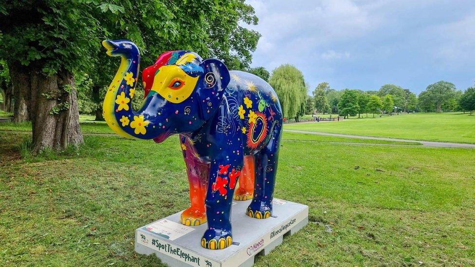 "Carnival" elephant in Wardown Park, Luton