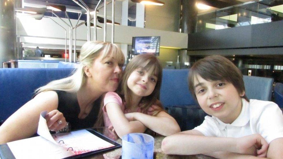 Saffie with her mum Lisa and brother Xander