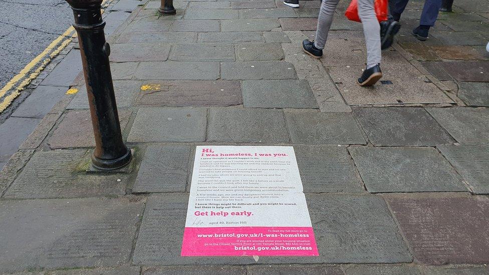 Letter on the pavement in Bristol