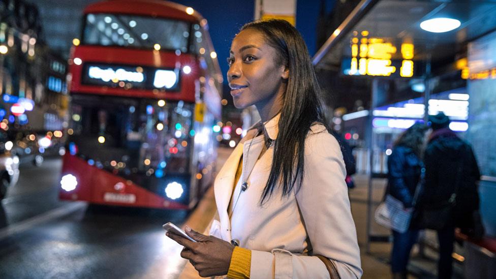 Bus at night