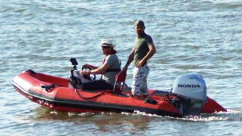 Police surveillance of the dinghy on a test run