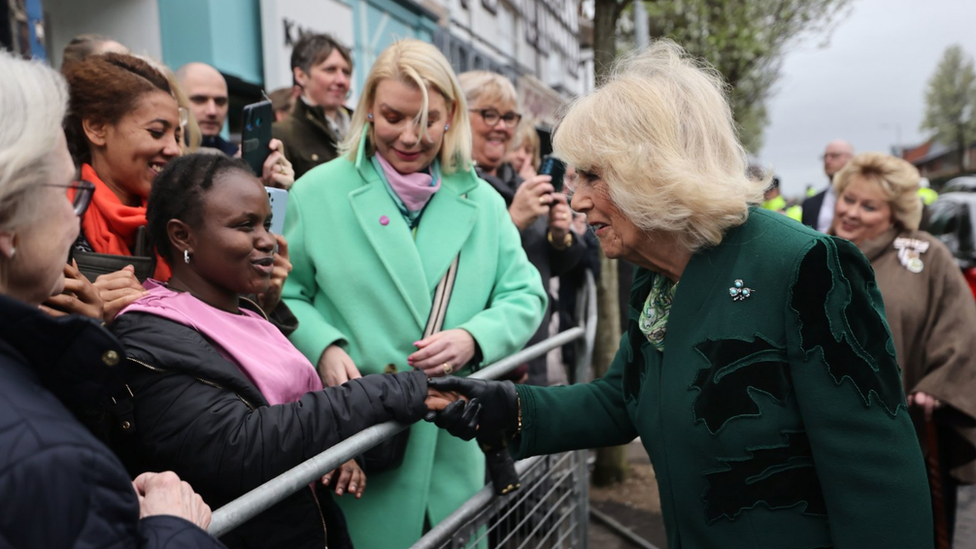 The Queen greets members of the public on the Lisburn Road in Belfast