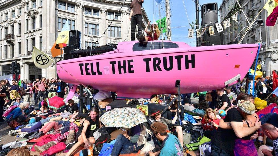 Extinction rebellion boat