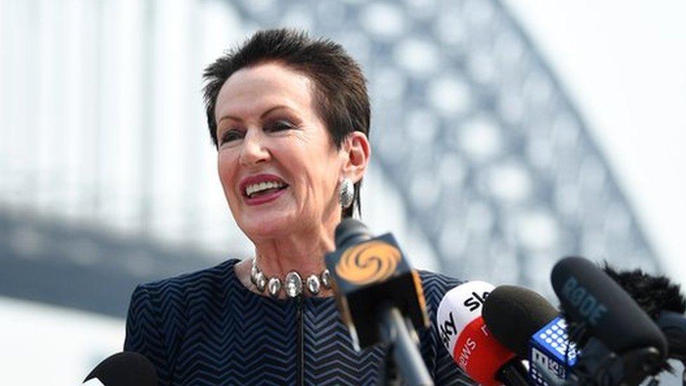 Lord Mayor of Sydney Clover Moore speaks to the media during a press conference regarding New Year"s Eve, in front of the Sydney Harbour Bridge in Sydney, Australia, 31 December 2019