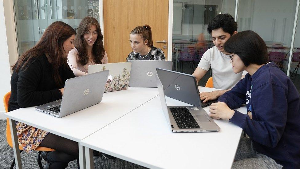 Group studying at Chester International