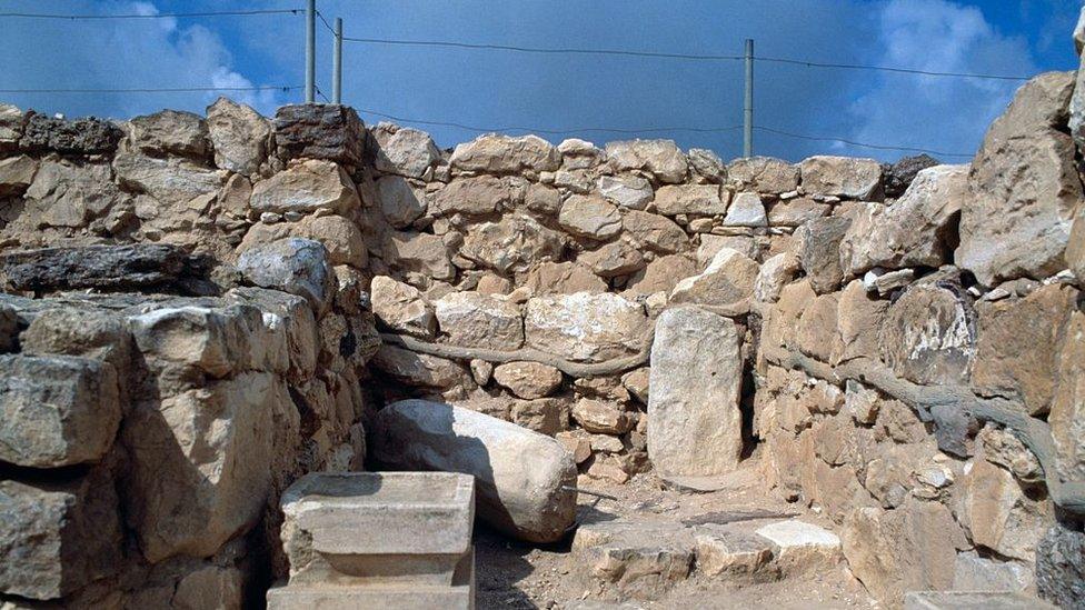 File photo of ruins of the temple in Arad