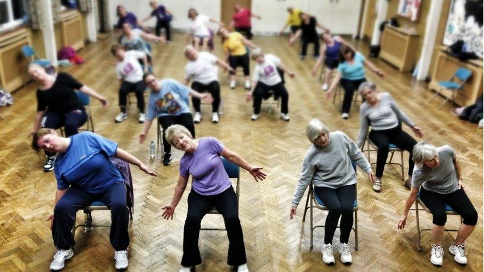 Women at an exercise class